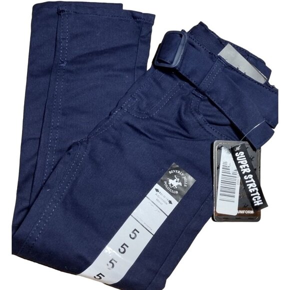 Beverly Hills Polo‎ Club Girls' School Uniform Pants - Super Stretch Size 5 Navy - Picture 1 of 6